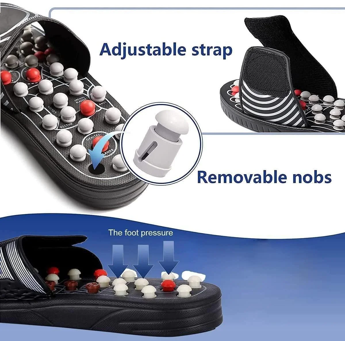 Acupressure and Magnetic Therapy Paduka Slippers for Full Body Blood Circulation For Men and Women - Image 2