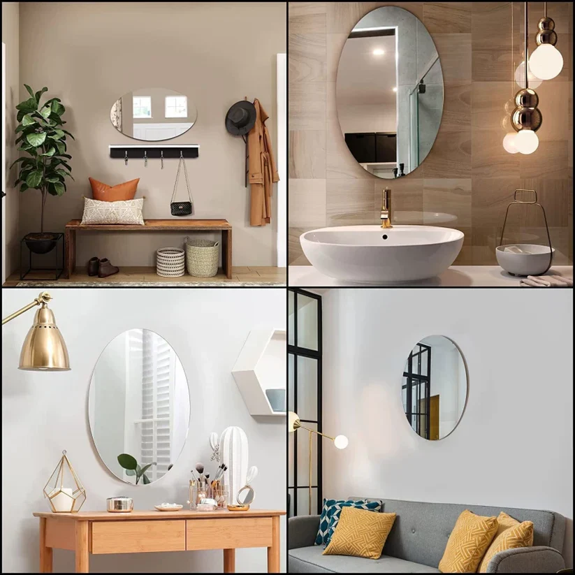 ✨Mirror Sticker for Wall ( Oval + Rectangular ) Buy 1 Get 1 Free🪞🌟 - Image 4