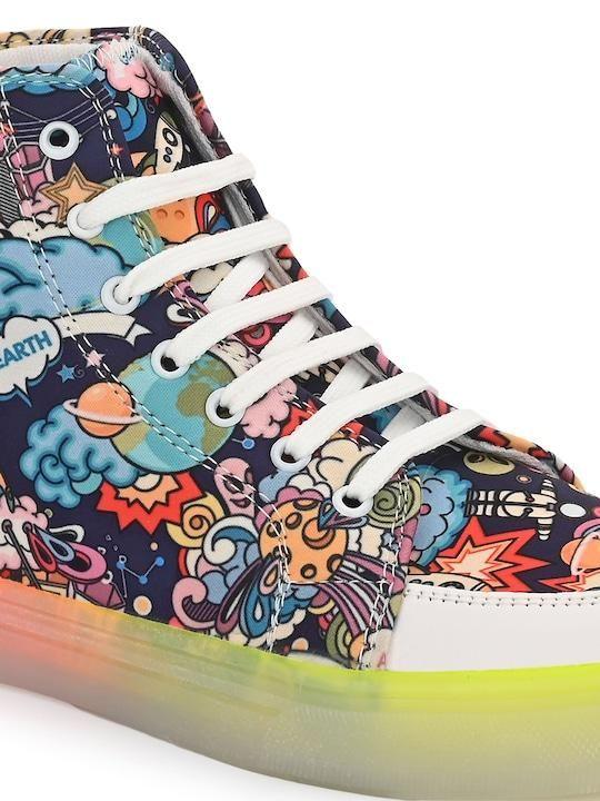 Knoos Men Printed High-Top Lightweight Shoes - Image 7