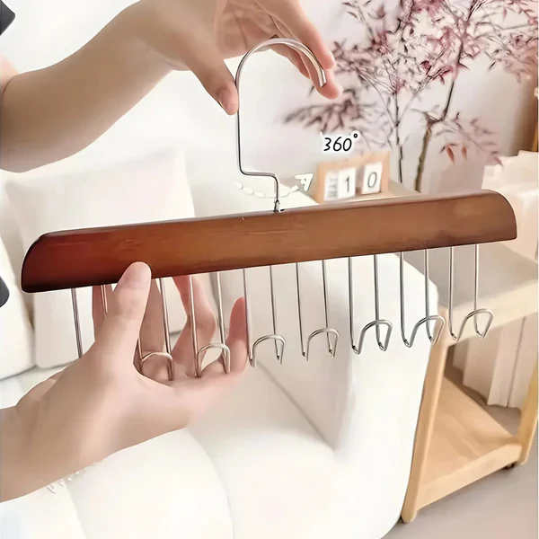 Space Saving 8 Hooks Wooden Hangers ( Buy 1 Get 1 Free ) - Image 8