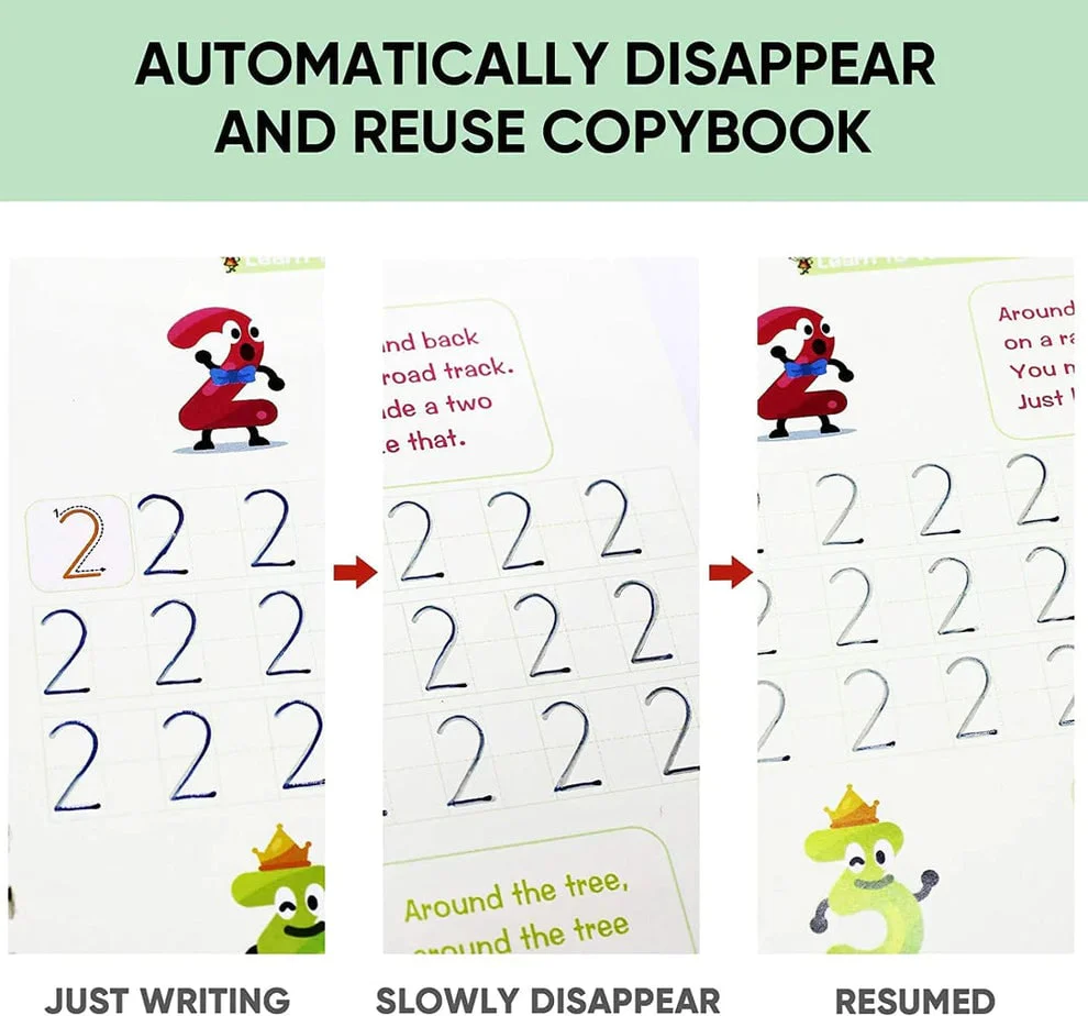 ✨Magic Practice Copybook📚, Buy 1 Set Get 1 Set Free🤩 (8 Book + 2 Pen+ 20 Refill +2 Grip) - Image 8