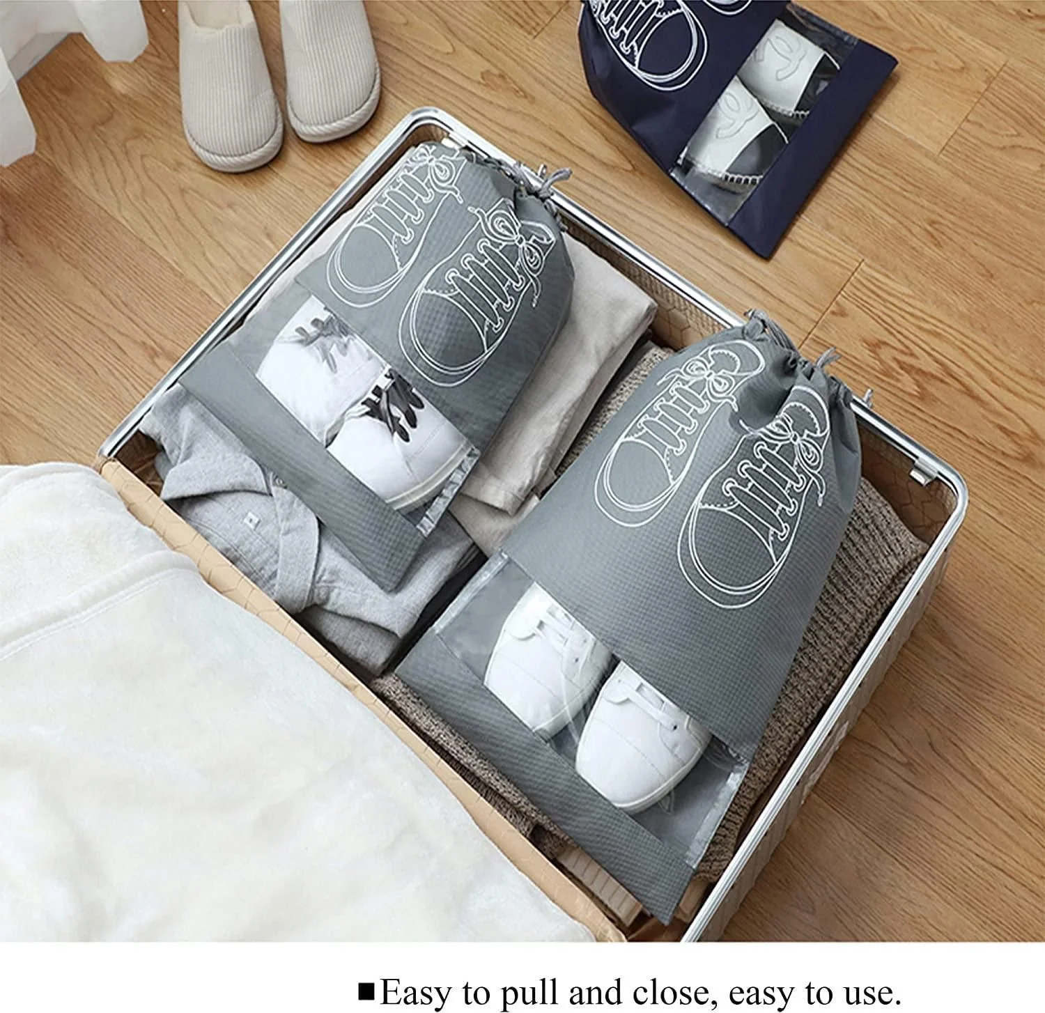 Shoe Bag - Transparent Window Portable Travel Dust-Proof Shoe Bags - Image 2