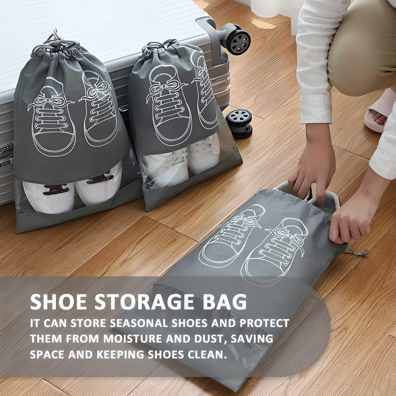 Shoe Bag - Transparent Window Portable Travel Dust-Proof Shoe Bags - Image 6
