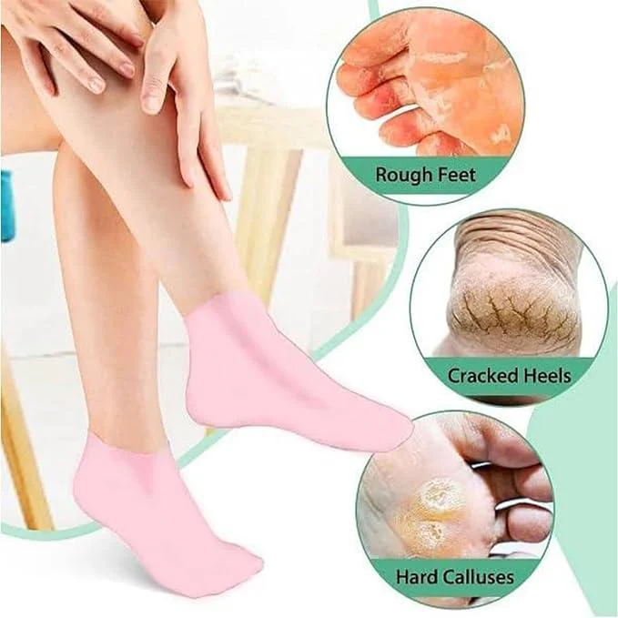 Silicone Gel Heel Socks Anti Slip For Dry Cracked Feet - Image 5